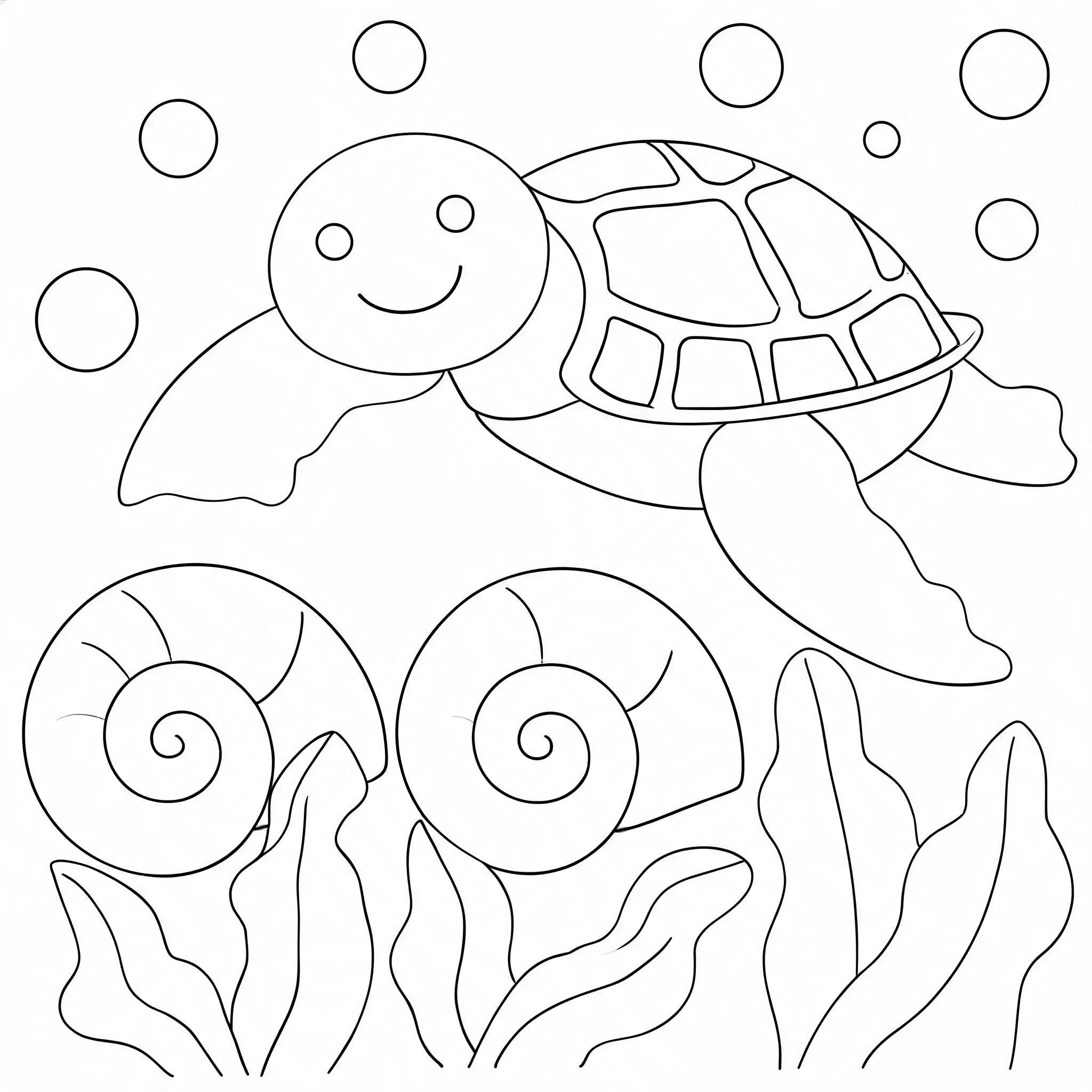 An ocean theme with a sea turtle