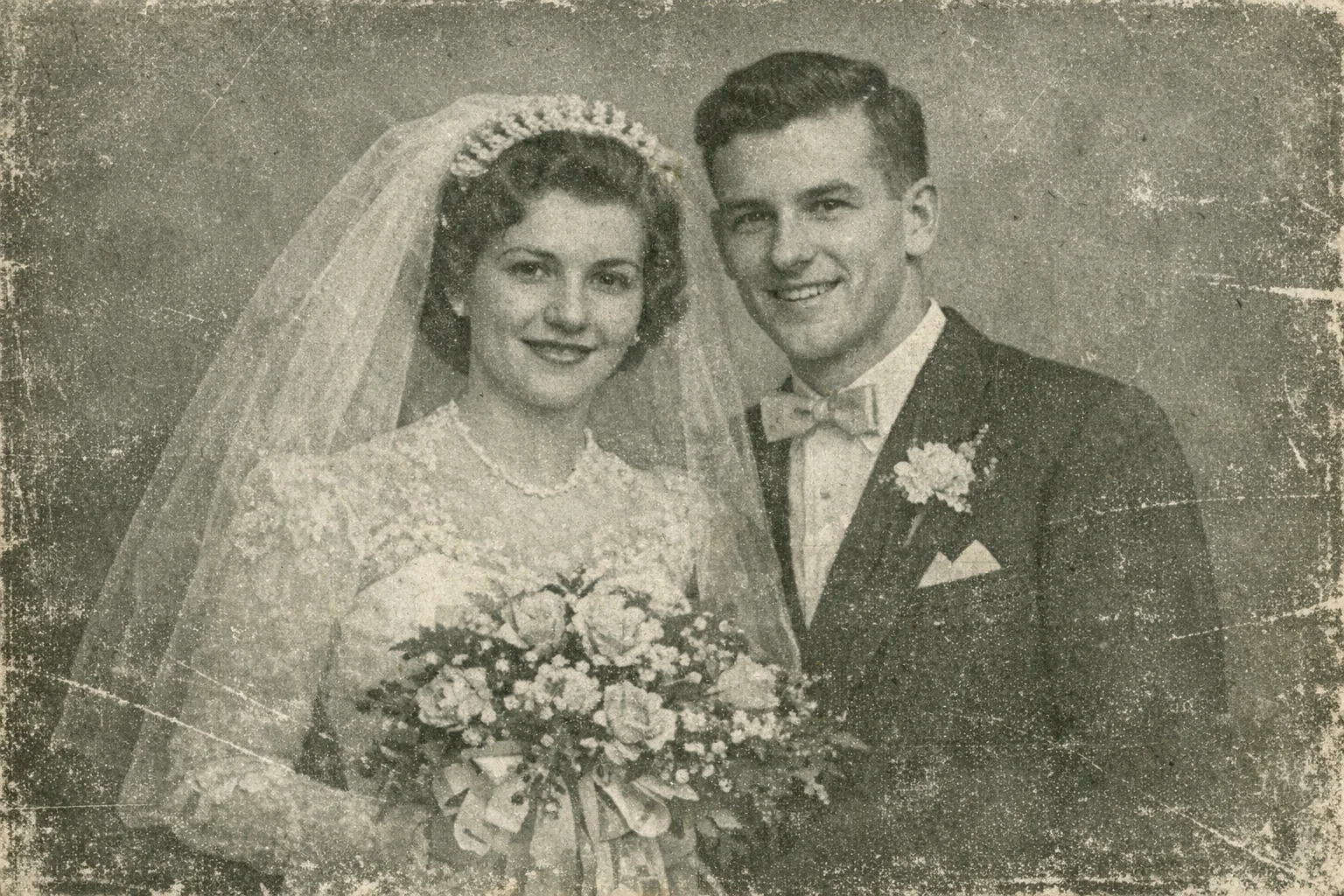 Damaged vintage photo