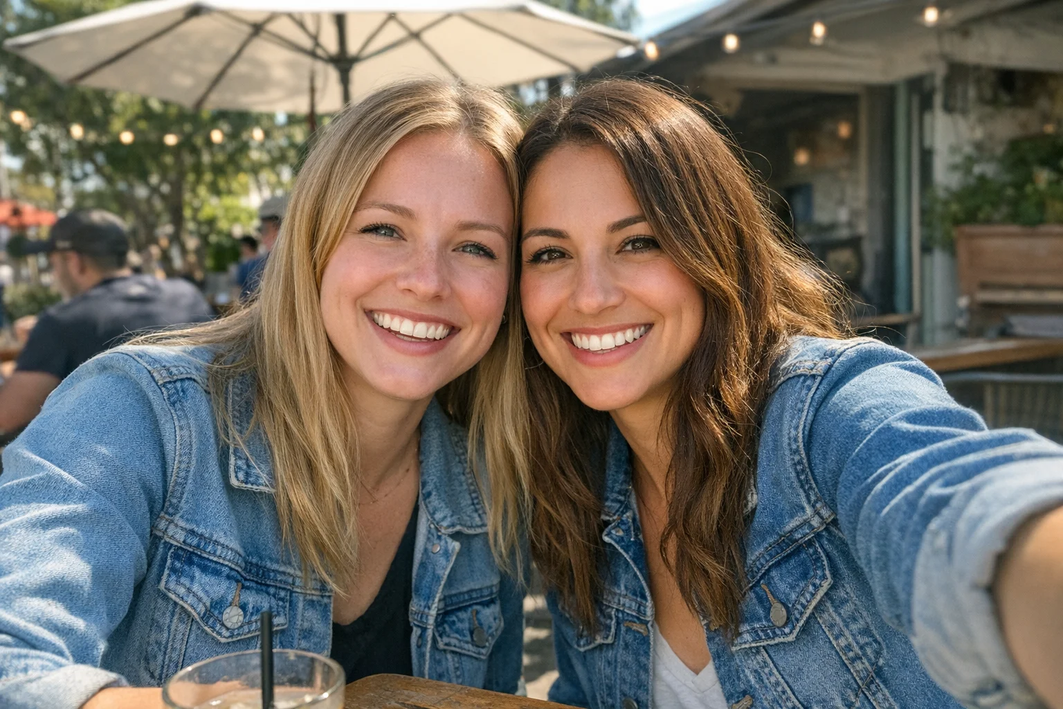 Friends photo before Blythe doll filter