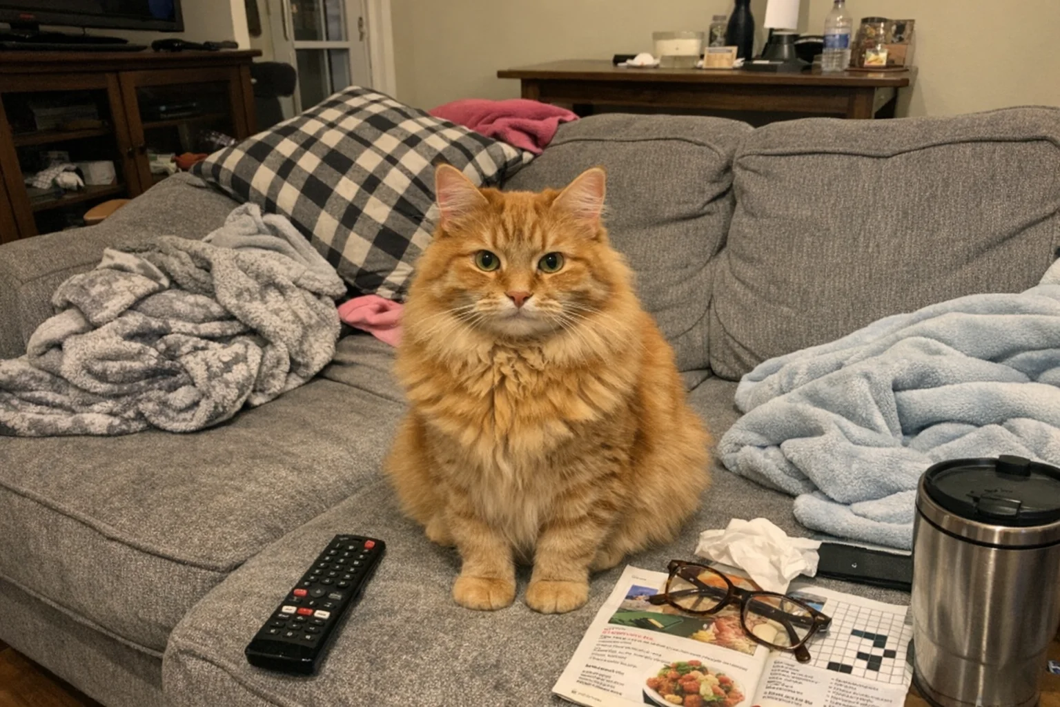 Casual pet photo before oil painting transformation