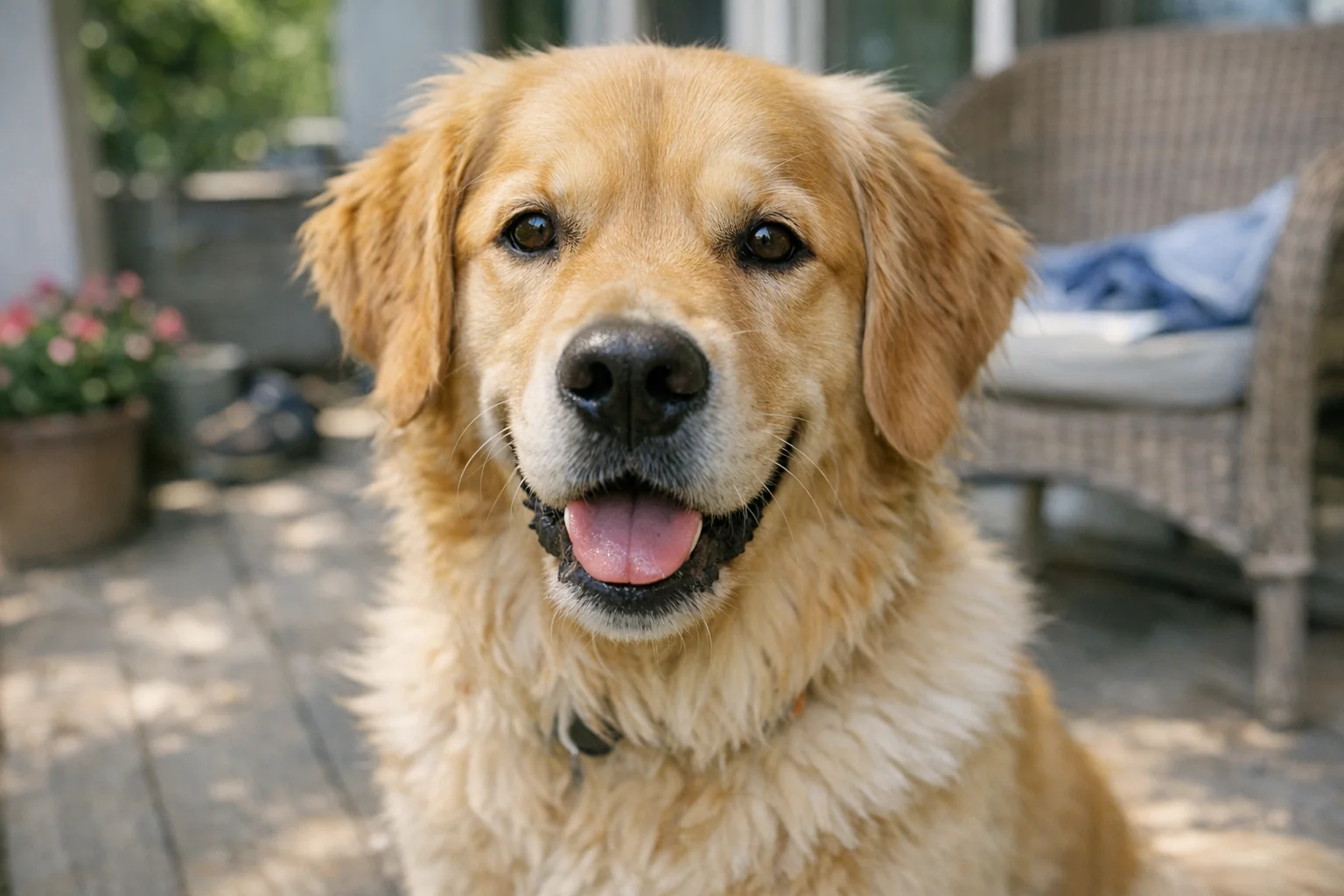 Original unedited photo of a golden retriever