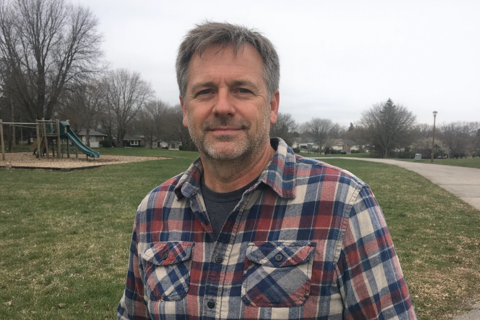 Candid outdoor photo of a man