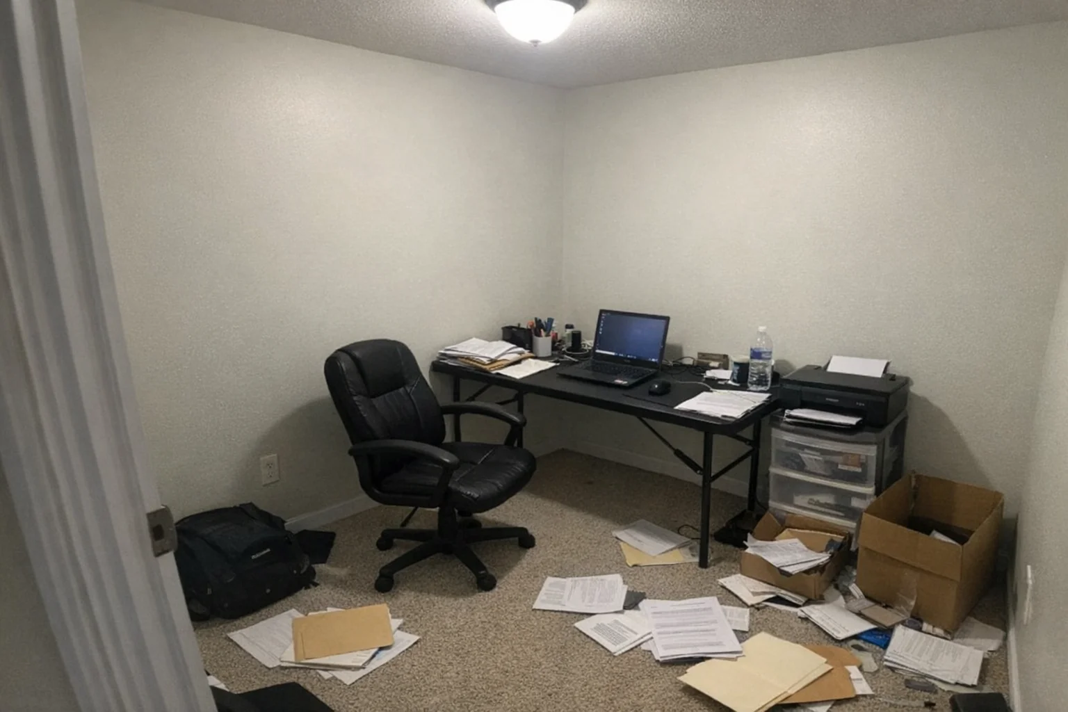 Messy basic home office
