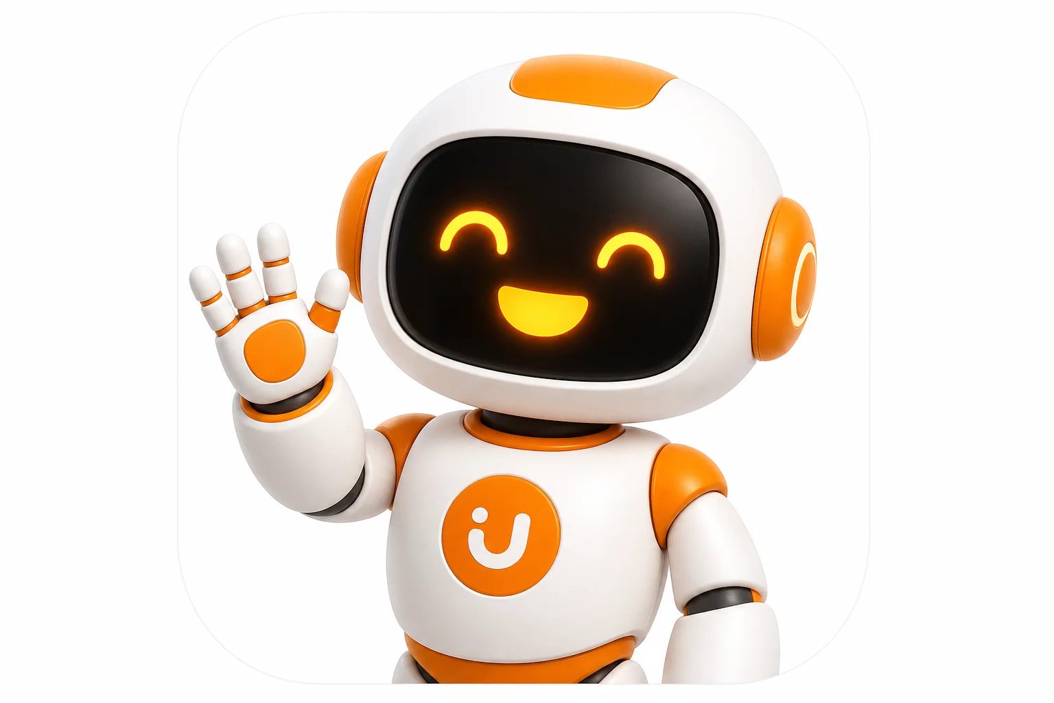 Friendly 3D robot corporate mascot